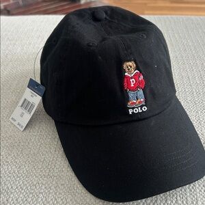 NWT Polo Ralph Lauren Black Teddy Bear Twill Ball Cap